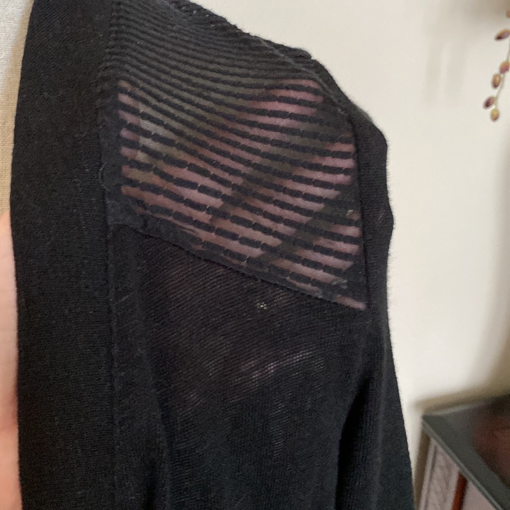 Black Lightweight Button Down Or Open Sweater - image 2